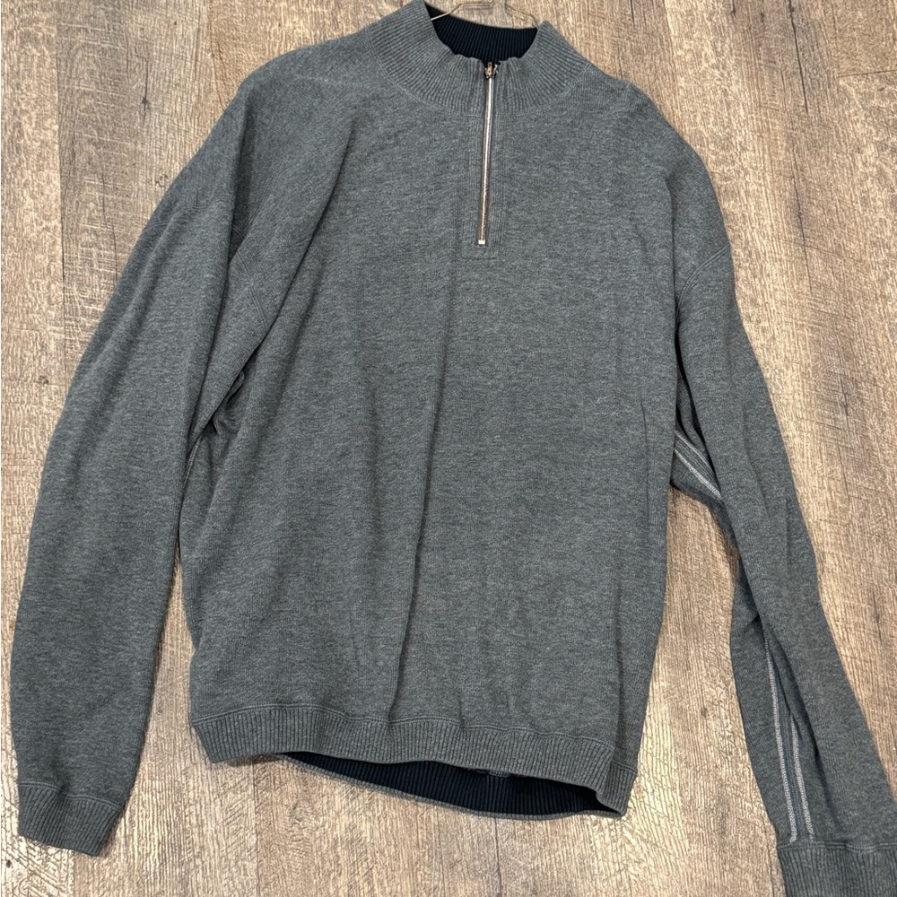 Kirkland Signature Gray Zip-Up Men's Sweater Size XL
